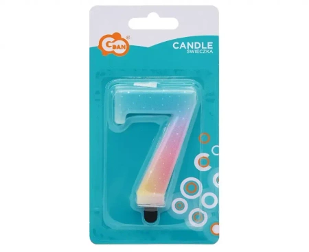 Świeczki Urodzinowe Cyferki 7 Pastel Ombre Gob/c