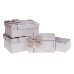 Pudełko prezentowe z kokardą 3szt marmur ROZETTE