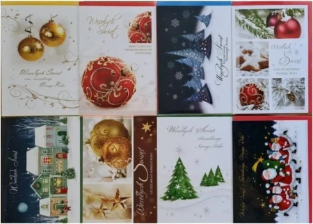 Karnet Boże Narodzenie B6 Lakier + koperta mix - Panorama