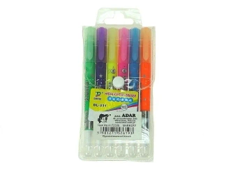Wymazywalne markery z gumką 6 kolorów - ADAR