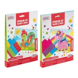 Naklejanie po kolorach i kształtach Kogut - Grafix