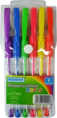 Długopisy żelowe 6 kolorów - Schemat