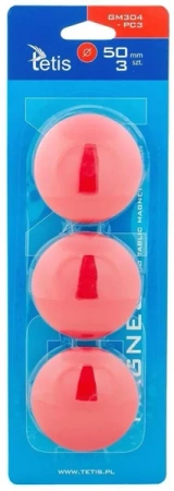 Magnesy do tablic czerwone gładkie 3szt. GM304-PC3 - Tetis