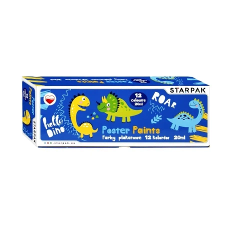 Farby plakatowe Dino 12 kol/20ml - STARPAK