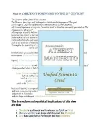 ArtemisSmith's ATHEIST MANIFESTO a Unified Scientist's Creed - Morpurgo Annselm  L.N.V.