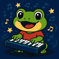 Malowanie po numerach - Żaba z pianinem Kids - Ideyka