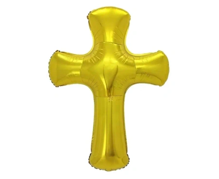 Balon foliowy Krzyż złoty 51x67cm - Godan