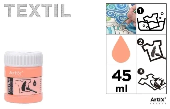 Farba do tkanin 45ml cielista (6szt) - Artix