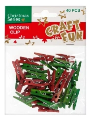 Ozdoba dekoracyjna drewniane spinacze 40szt - Craft with Fun