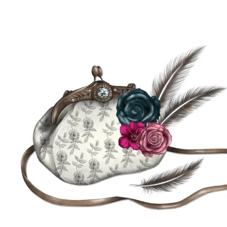 Karnet Swarovski kwadrat CL0303_BL Torebka pióra - Clear Creations