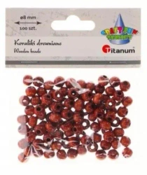 Koraliki drewniane lakierowane brązowe 100szt - Titanum