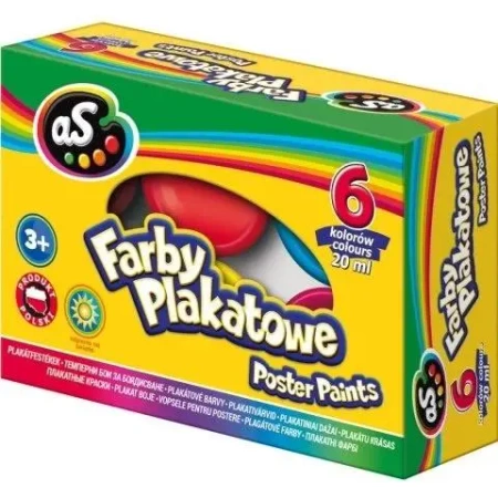 Farby plakatowe 6 kolorów 20ml AS - ASTRA papiernicze