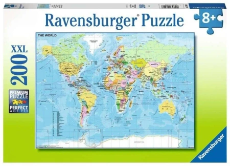 Puzzle 200 Mapa świata XXL - Ravensburger