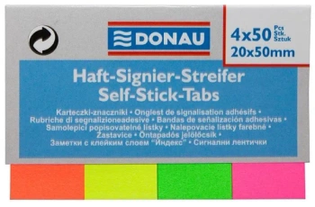 Zakładki indeksujące 20x50mm 4x50K - Donau