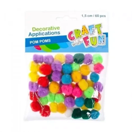 Ozdoba dekoracyjna pompon mini 60el - Craft with Fun