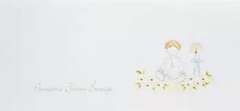 Karnet Chrzest DL C06 - Świeca Chłopiec - MAK