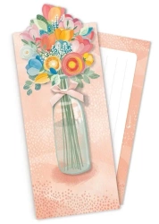 Koperta upominkowa POP UP Kwiaty pomarańcz - Cozywood