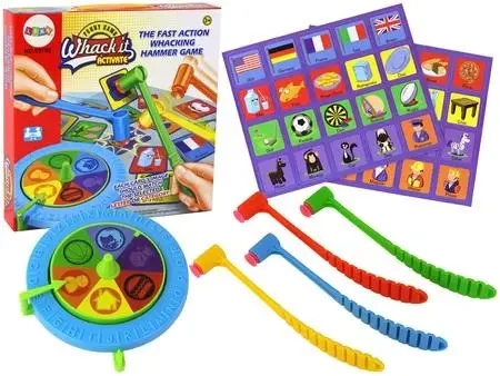 Gra zręcznościowa karciana spinner uderz młotkiem - Leantoys