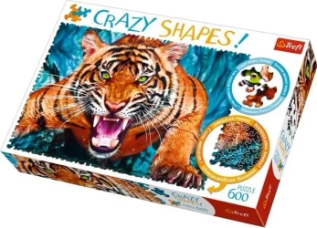 Puzzle 600 Crazy Shapes Oko w oko z tygrysem TREFL - Trefl