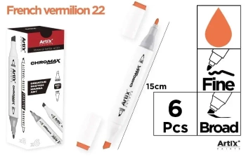 Marker Chromax z 2 końcówk. vermilion 22 (6szt) - Artix