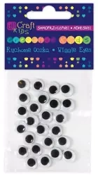 Samoprzylepne ruchome oczka 10mm 24szt - Dalprint
