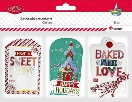 Zawieszki prezentowe na wypieki 12szt. - Titanum
