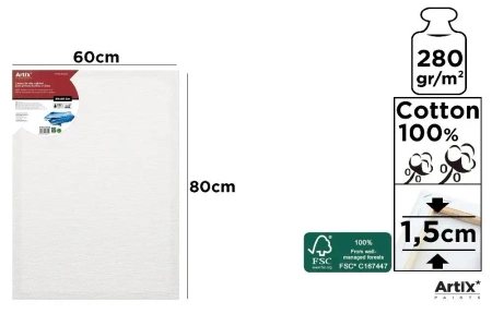 Podobrazie 60x80x1,5cm 280G/m2 - Artix