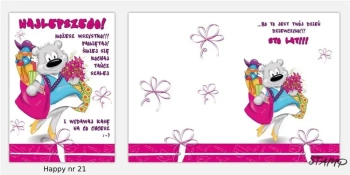 Karnet Happy B6 + koperta wzór nr 21 - Stamp