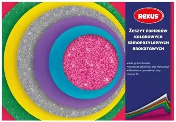 Papier kolorowy samoprzylepny A5/8K brokat (10szt) - Beniamin