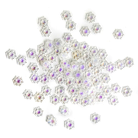 Konfetti śnieżynki opalizujące 9mm błękitne 80szt - Dalprint dpCraft