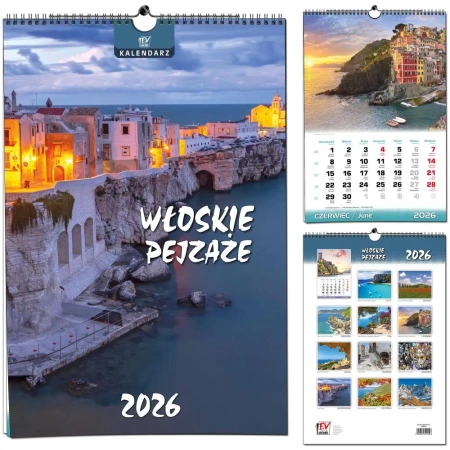 Kalendarz 2026 B3 13 planszowy Włoskie Pejzaże - EV-Corp