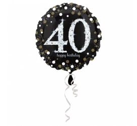 Balon foliowy Sparkling Birthday 40 - Amscan