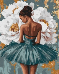 Malowanie po numerach - Baletnica z piwoniami - Ideyka