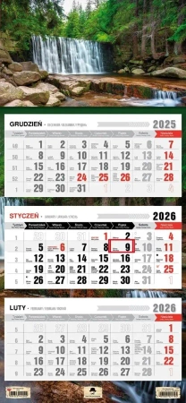 Kalendarz 2026 trójdzielny płaska główka Karpacz - Pan Kalendarzyk