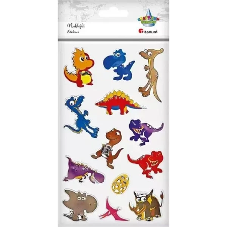 Naklejki foliowe dinozaury mix 13szt. - Titanum
