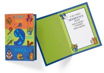 Karnet PR-334 Urodziny 9 chłopiec - Kukartka