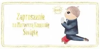 Zaproszenie - Komunia chłopiec złoty (10 szt.) - Henry