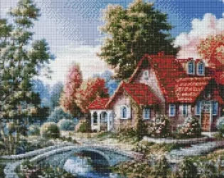 Diamentowa mozaika - Dom babci 40x50cm - Ideyka