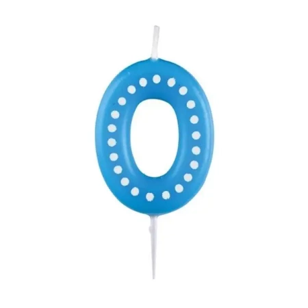 Świeczka cyferka 0 kropki i paski - Amscan