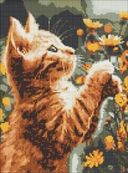 Diamentowa mozaika - Rudy puszystek 30x40cm - Ideyka