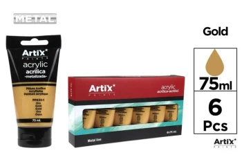 Farba akrylowa metaliczna złota 75ml (6szt) - Artix