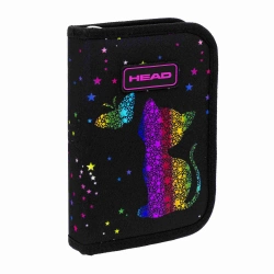 Piórnik 2klapk bez wyp Head Golden Rainbow Kitty - ASTRA papiernicze