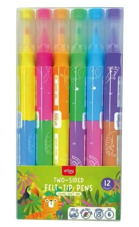 Mazaki warstwowe dwustronne 12 kolorów EASY - Easy Stationery
