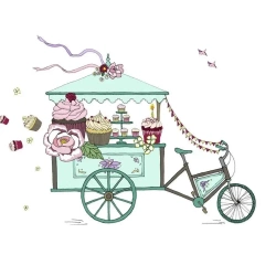 Karnet Swarovski kwadrat CL2403 Rower z babeczkami - Clear Creations