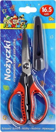 Nożyczki ergonomiczne z zatyczką na ostrzu 16.5cm - Titanum