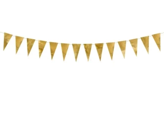 Girlanda flagietki złoty 2,15m - PartyDeco