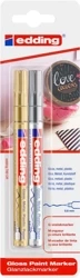 Marker olejowy połyskujący 0,8mm 2 kolory - Edding