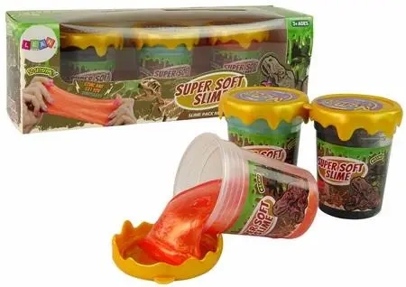 Slime brokatowy dinozaury DIY miękki 3 kolory - Leantoys