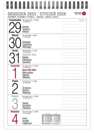 Kalendarz 2026 A5 biurkowy tygodniowy MIX - Pan Kalendarzyk