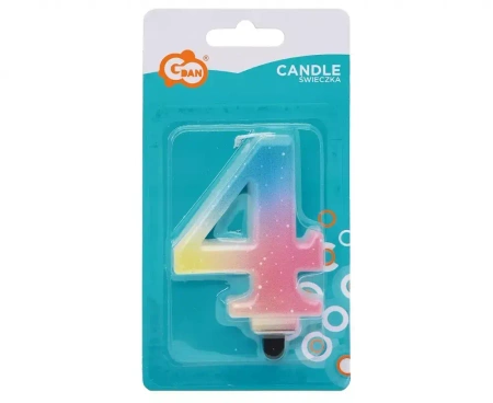 Świeczki Urodzinowe Cyferki 4 Pastel Ombre Gob/c